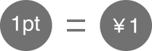 1pt=¥1