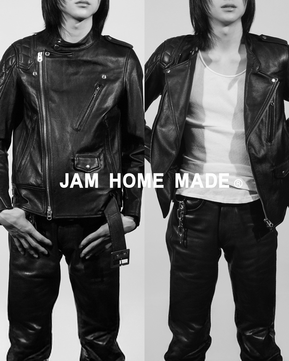 JAMHOMEMADE 左右非対称のライダースジャケット | ジャムホームメイド